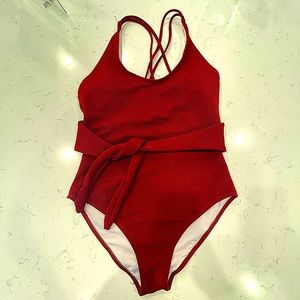 Maroon Cupshe One Piece Swimsuit (large)